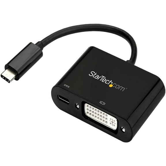 Startech.Com USB-C to DVI Adapter with USB Power Delivery - 1920 x 1200 - Black