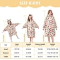 thumbnail image 3 of Dailycode Wearable Blanket Hoodie Oversized Sherpa Flannel Blankets with Pocket for 3-14 Year Old Cute Strawberry, 3 of 7