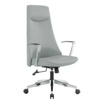 High Back Office Chair in Dillon Steel in Gray Mesh Fabric