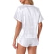 thumbnail image 3 of Conjunto de pijama de satén para mujer INSPIRE CHIC, camiseta de manga corta tipo pulóver con pantalones cortos, ropa de dormir M blanca para primavera y verano, 3 of 6