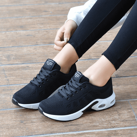 

Women‘s Mesh Low Top Running Shoes Breathable Lace-up Air Cushion Sports Shoes Casual Non-slip Sneakers