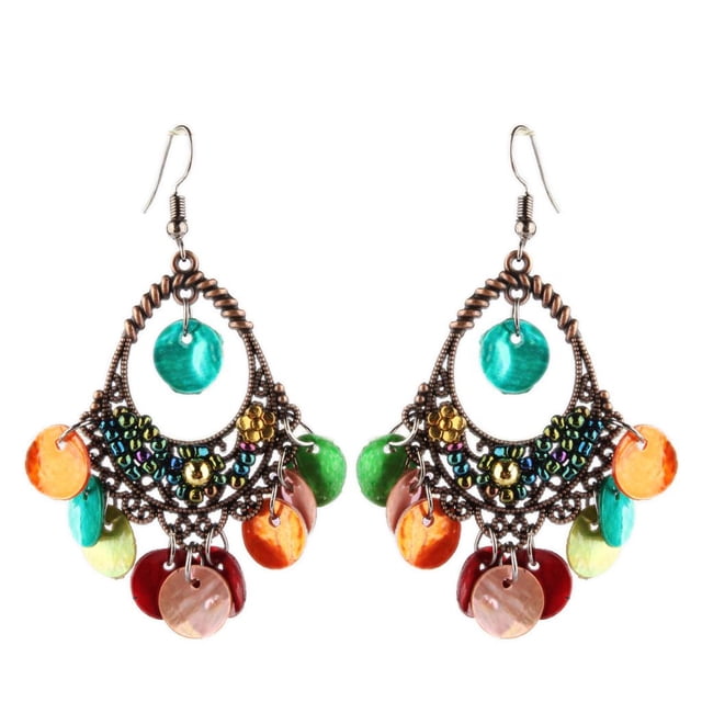 Pendientes perforados flecos y cha Sunnimix estilo bohemio retr mujer Multicolor
