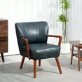 thumbnail image 2 of HOMCOM Accent Chair Faux Leather Upholstered Armchair Duke Deep Sea Blue, 2 of 10