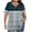 Navy, variant on Summer Blouses for Women Plus Size V-Neck Short Sleeve Casual Ombre Cross Front Loose Tops, Brown 3XL