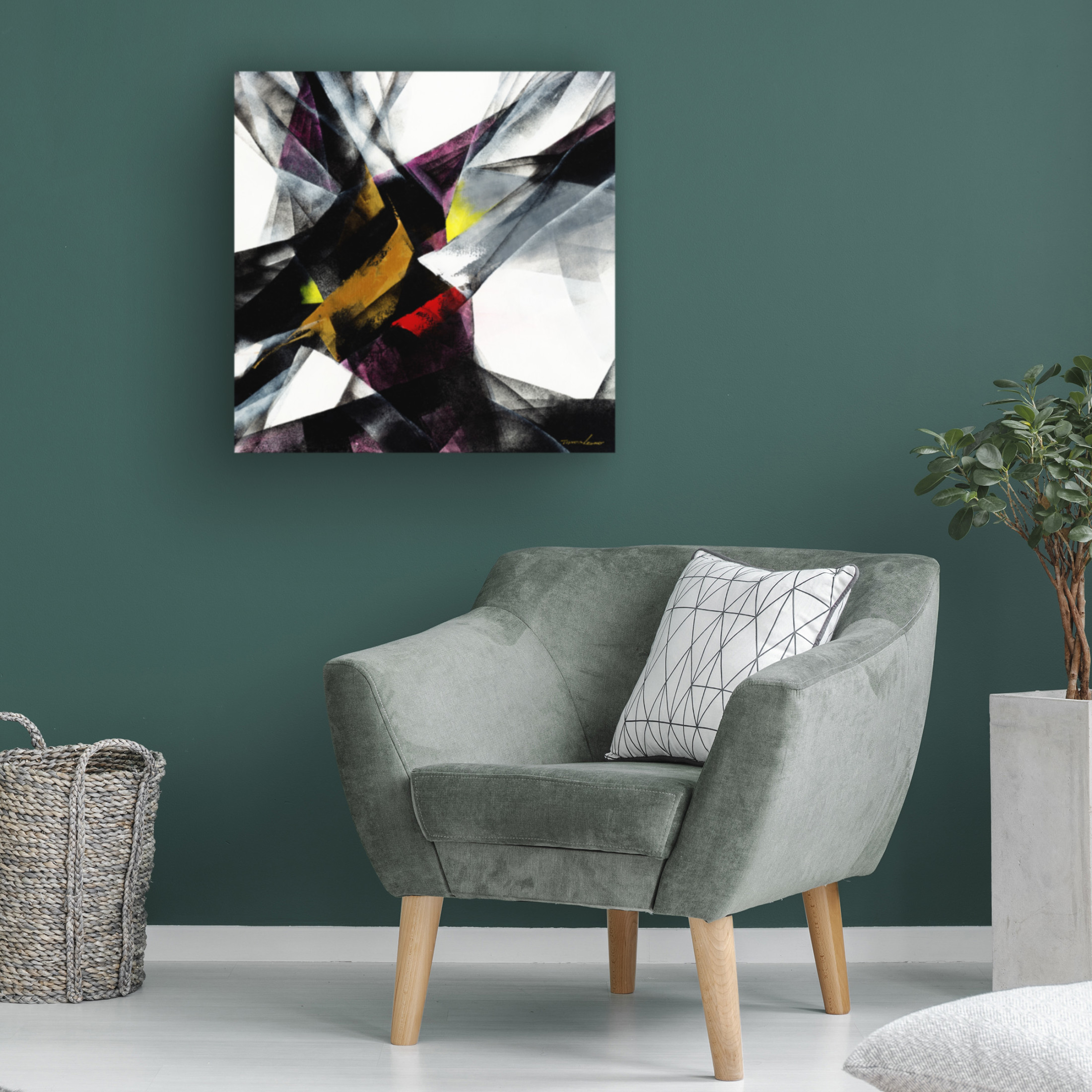 Canvas Wall Art - Thomas Leung 'Color Block 3' Wall Art for Living Room, Bedroom, or Office Décor by Trademark Fine Art - 24 x 24 Inches