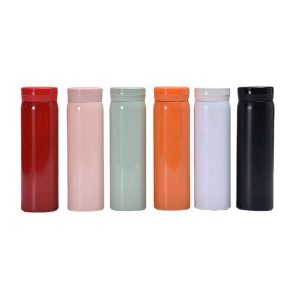 Insulated Stainless Steel Water Bottle 7 Inch Leak Proof Thermal Water Bottle Reusable Water Bottle for Travel Portable White Outdoor Drinkware, 1 Pack