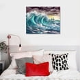 thumbnail image 4 of Nawypu  Large Canvas Wall Art Black and White Seascape Picture Abstract Teal Sea Wave Prints Beach Wall Decor for Living Room Bedroom, 4 of 4