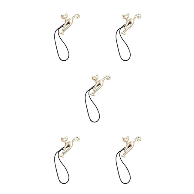 Destyer Curtain Cat-shaped Tiebacks Magnetic Multifunctional Small Buckle Wide Application Clips Home Office Curtains Ring Sub-gold 5Set