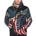 thumbnail image 2 of Bingfone American Flag Men's Drawstring Hoodie Long Sleeve Pocket Sweatshirts-3X-Large, 2 of 6