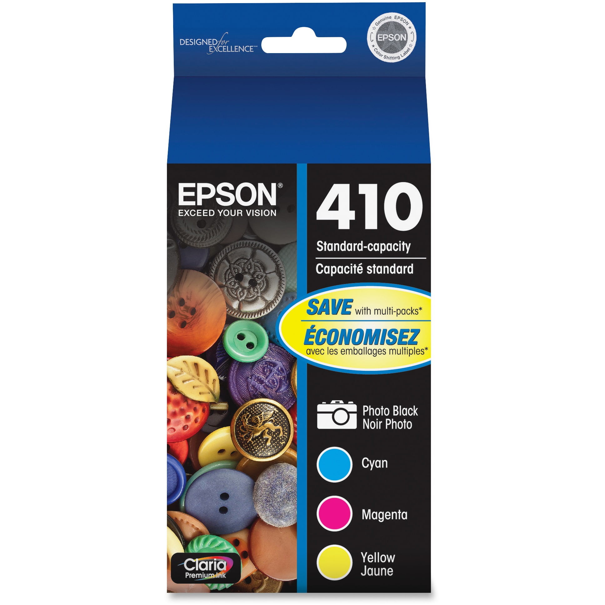 Epson 410 4pk Combo Ink Cartridges - Black/Cyan/Magenta/ Yellow (T410520-CP)
