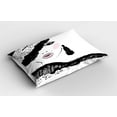 thumbnail image 2 of Ambesonne Teen Room Pillow Sham 2 Pack, Baroque Woman Hat, 36"x20", Charcoal Grey Pale Pink, 2 of 3