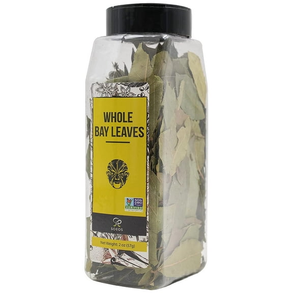 Soeos Whole Bay Leaves 2oz, Dried Laurel, Non-GMO Verified, Herb for Marinades, Stews and Soups