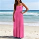 thumbnail image 5 of TaTaai Women's 2026 Summer Spaghetti Strap Ruffled Asymmetric Solid Maxi Dress Loose Beach Sundress for Daily & Vacation Gift, 5 of 9