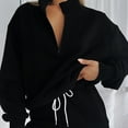 thumbnail image 4 of 2 Piece Sweatsuit Outfits for Women Half Zip Long Sleeve Pullover Sweatshirt and Shorts Lounge Set with Pockets, 4 of 7