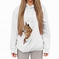 thumbnail image 5 of mgoYE Pet Pouch Hoodies for Women，Oversized Sweatshirt With Pocket Front Carry Pouch for Small And Cats,Puppy Kitten Dogs Holder(White,2XL), 5 of 6