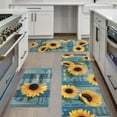 thumbnail image 2 of Farmhouse Kitchen Mats for Floor Set of 3 Piece with Runner, Rustic Teal Turquoise Kitchen Floor Mat Rug Carpet Yellow Sunflower Kitchen Decor and Accessories Stuff for Home, Sunflower Teal, 2 of 5