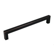 Celeste Designs Square Bar Pull Modern Cabinet Handle Oil-Rubbed Bronze Stainless Steel 12mm 8" Hole Spacing