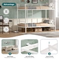 thumbnail image 3 of Jopath Bunk Bed Twin Over Twin for Kids,Teens and Adults,Heavy Duty Metal Bunk Bed with Ladder and Flat Rungs,No Box Spring Needed,White, 3 of 9