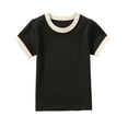 thumbnail image 5 of Toddler Girls Shirt Toddler Girl Tees Toddler Baby Boy Girl Short Sleeve Crew Neck T Shirt Pullover Sweatshirt Summer Basic Tee Solid Casual Clothes Gibobby,120,Black, 5 of 5