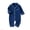 Dark Blue, variant on Baby Girl Boy Pajamas Romper Button Up Pajamas Footie Pj's Jumpsuit Clothes ,0-3 Months ,Blue