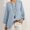 Blue, variant on Daiosportswear Women's Cotton Long Sleeved Solid Linen Shirt Casual Loose Round Neck Oversized Top Hot Pink XL(XL)