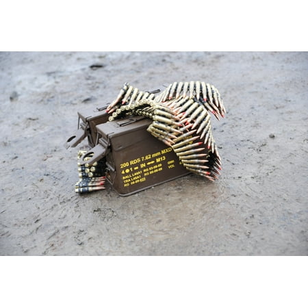 762mm belted rounds with ammunition box Canvas Art - Andrew ChittockStocktrek Images (34 x 23)