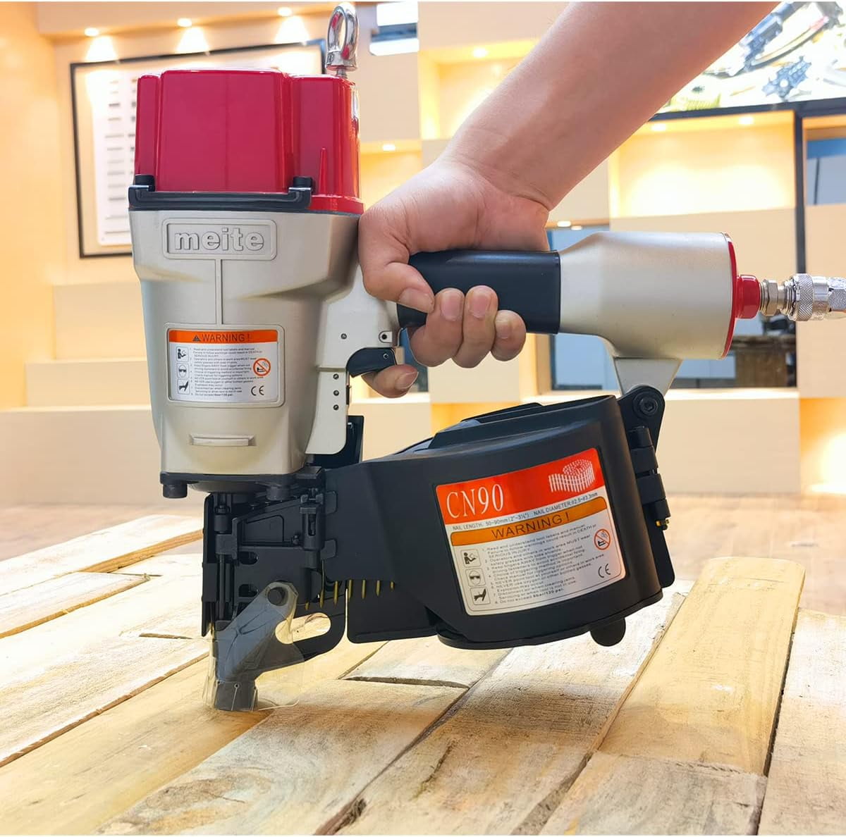 MEITE CN90 Pneumatic Coil Siding Nailer Nail Gun