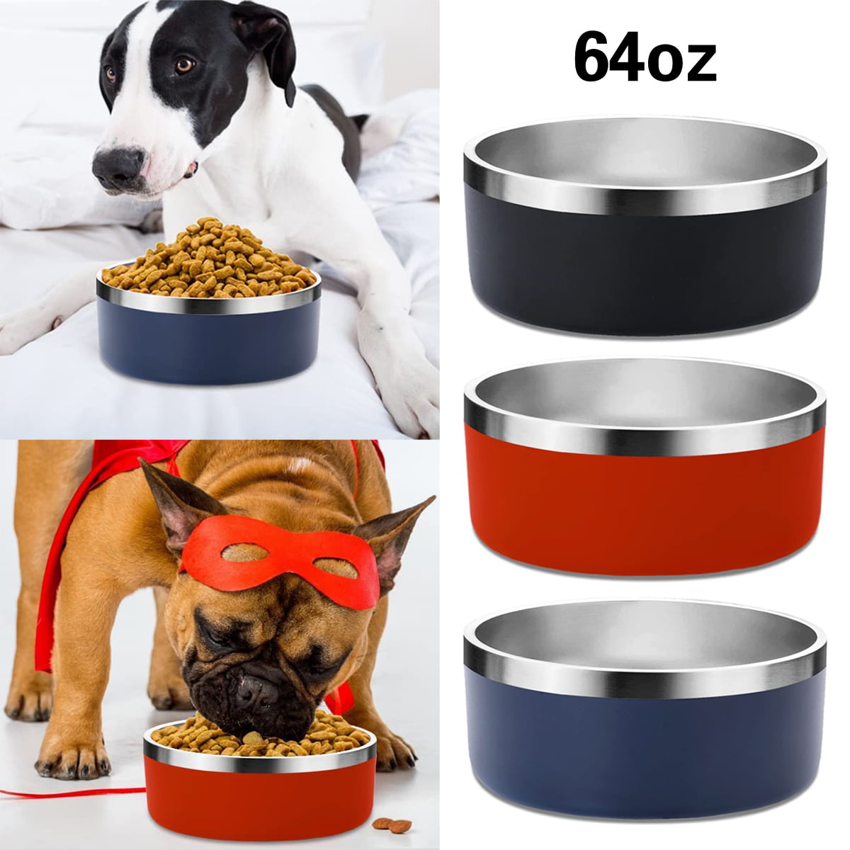 Animal Instincts Cat Dog Puppy Quality Plastic Pet Food Water Bowl Dish Non Slip 