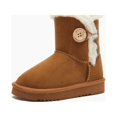 thumbnail image 2 of Weestep Wood Button Warm Shearling Winter Lightweight Snow Boots(7 Toddler, Brown), 2 of 7