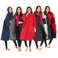 thumbnail image 4 of Eigraketly Chaqueta cálida Abrigo Mujer Mantener caliente Absorbente del sudor Traje de secado rápido Manga Toallas grandes Cambio de Verano Traje de baño Negro+Azul, 4 of 6