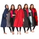thumbnail image 3 of Advancent Chaqueta cálida Abrigo Mujer Mantener caliente Absorbente del sudor Traje de secado rápido Manga Toallas grandes Cambio de Traje de baño Negro+Rojo, 3 of 6