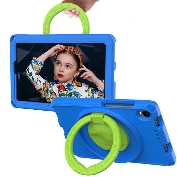 Dteck for Lenovo Tab M8 8 Inch Gen 3 2022 Case,Heavy Duty Hybrid Shockproof Full-Body Defender Rugged Protective Case with Rotating Stand for Lenovo Tab M8/M8 Smart/M8 HD LTE 8 Inch Tablet,Blue