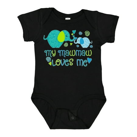 

Inktastic My Mawmaw Loves Me- Cute Elephants Gift Baby Boy or Baby Girl Bodysuit