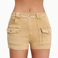 thumbnail image 6 of Women's Stretchy Denim Shorts Summer Mid Waisted Hot Jorts Y2K Skinny Jeans with Pockets, 6 of 6