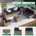 thumbnail image 3 of Clouddwell 7 Piece Patio Furniture Set Wicker Rattan Patio Conversation Set Outdoor Sectional Sofa Set with Coffee Table and Black Cushions(Waterproof Cover Included), 3 of 6