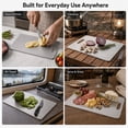 thumbnail image 6 of ARVOV Titanium Cutting Board Set of 3 – 100% Pure Titanium Cutting Boards for Kitchen, Double Sided Food-Grade Chopping Board, Medical-Grade Hygiene Non-Toxic Dishwasher Safe for Meat Fruit Vegetable, 6 of 12