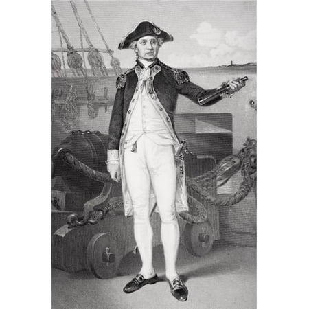 John Paul Jones 1742-1792 American Revolution Naval Officer & A Founder of The United States Navy From Painting by A 2 Poster Print, Large - 22 x 34