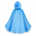 thumbnail image 3 of Esho 2-9Y Children Christmas Costumes Princess Cloak, Kids Xmas Santa Claus Velvet Hooded Cape Robe, Toddler Girls Boys Party Masquerade Capes Dress up for Halloween Christmas Carnival, 3 of 7