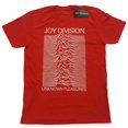 thumbnail image 1 of Joy Division Unisex T-Shirt Unknown Pleasures White On Red, 1 of 3