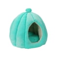 thumbnail image 3 of Cama para gatos con forma de calabaza y cojín extraíble y lavable. Azul Verde Pequeño, 3 of 8
