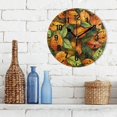 thumbnail image 3 of Yayeee 10" Wall Clock Battery Operated Quartz Round Silent Non-Ticking Home Decor,Green Retro Leaves, 3 of 6