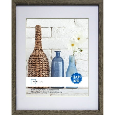 Mainstays 11x14 Matted to 8x10 Linear Frame, Rustic