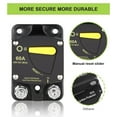 thumbnail image 3 of 60 Amp Circuit Breaker DC 12V-48V Fuse with Manual Reset Switch for RV Car Audio Boat Trolling Motor Stereo Audio, 3 of 8