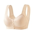 thumbnail image 1 of Puntoco Bralettes para mujer, estilo sin aros de acero, estampado, fruncido, botón central, ropa interior transpirable, sujetador de uso diario, 1 of 4