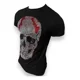 thumbnail image 3 of Playera Hombre Calavera En Pedrería Y Franja Roja Slim Fit, 3 of 8