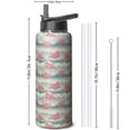 thumbnail image 3 of Sports Performance 40oz Insulated Flamingo Themed Water Bottle Flamingo Themed Themed Stainless Steel Wide Mouth Handle Lid, 3 of 6