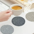 thumbnail image 5 of Ikohbadg Woven Round Non-Slip Cotton Placemats, 6pcs Thermal Insulation Table Coasters with Storage Holder, Durable Kitchen Trivets, Easy to Clean Hot Pads for Dining Table, 5 of 6
