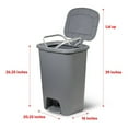 thumbnail image 2 of Open Box Glad Kitchen Trash Can with Lid, Foot Pedal , 20 Gal, Grey, 2 of 7