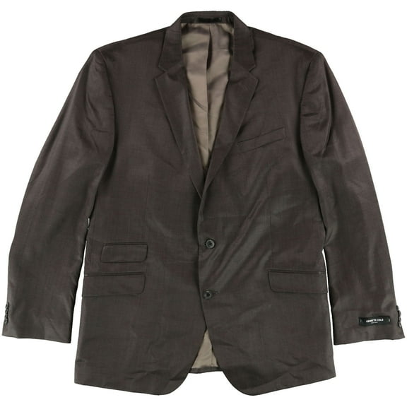 Kenneth Cole Mens Slim Fit Two Button Blazer Jacket, Brown, 50 Long