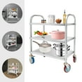 thumbnail image 4 of Stainless Steel Kitchen Trolley Cart with 3 Tiers, 420lbs Capacity,&nbsp; Wheels, Easy Mobility and Storage Solution, 4 of 5